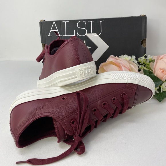Converse Ctas Low Top Leather Dark Burgundy W - Picture 7 of 8